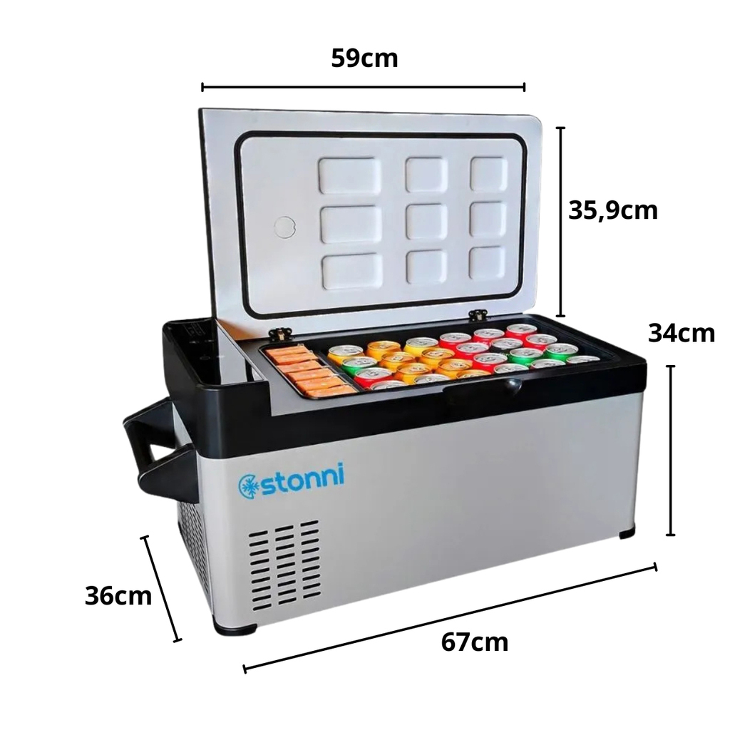 Geladeira Portátil Stonni 30L 12V/24V com Fonte Bivolt